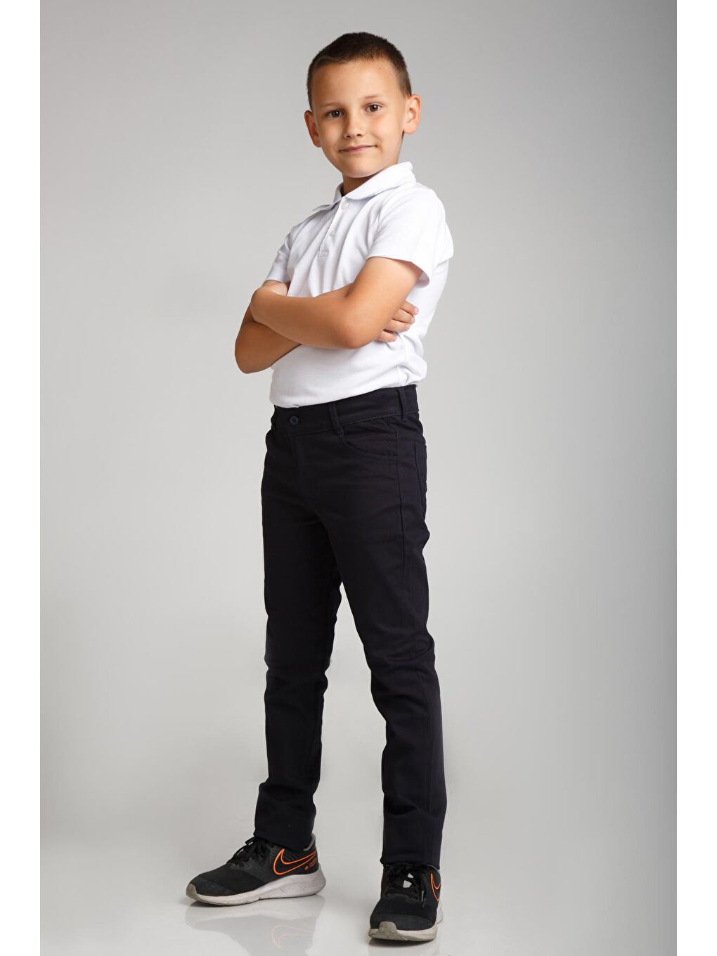 Lacivert Slim Fit Erkek Çocuk Okul Pantolon-1