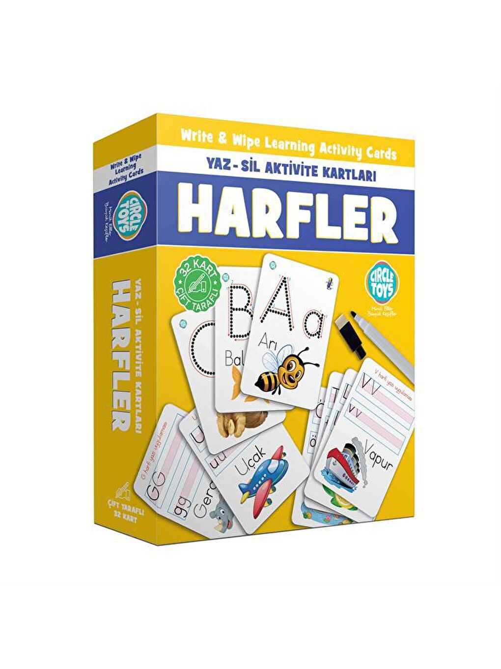 Circle Toys Karışık Yaz-Sil Harfler