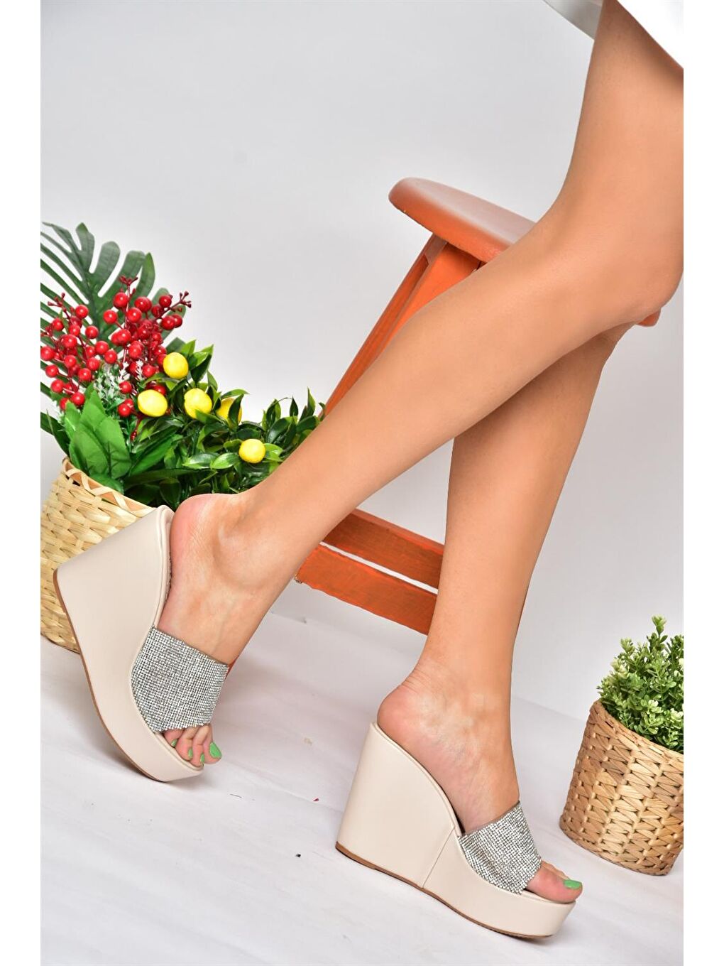 P572283009 Bej Kadın Terlik-3