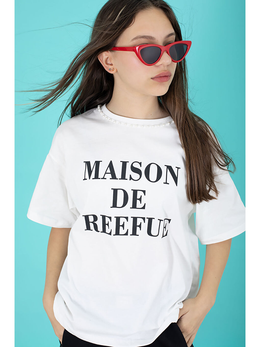 Siyah Kız Çocuk Etekli Baskılı Tişörtlü Takım 20508-1