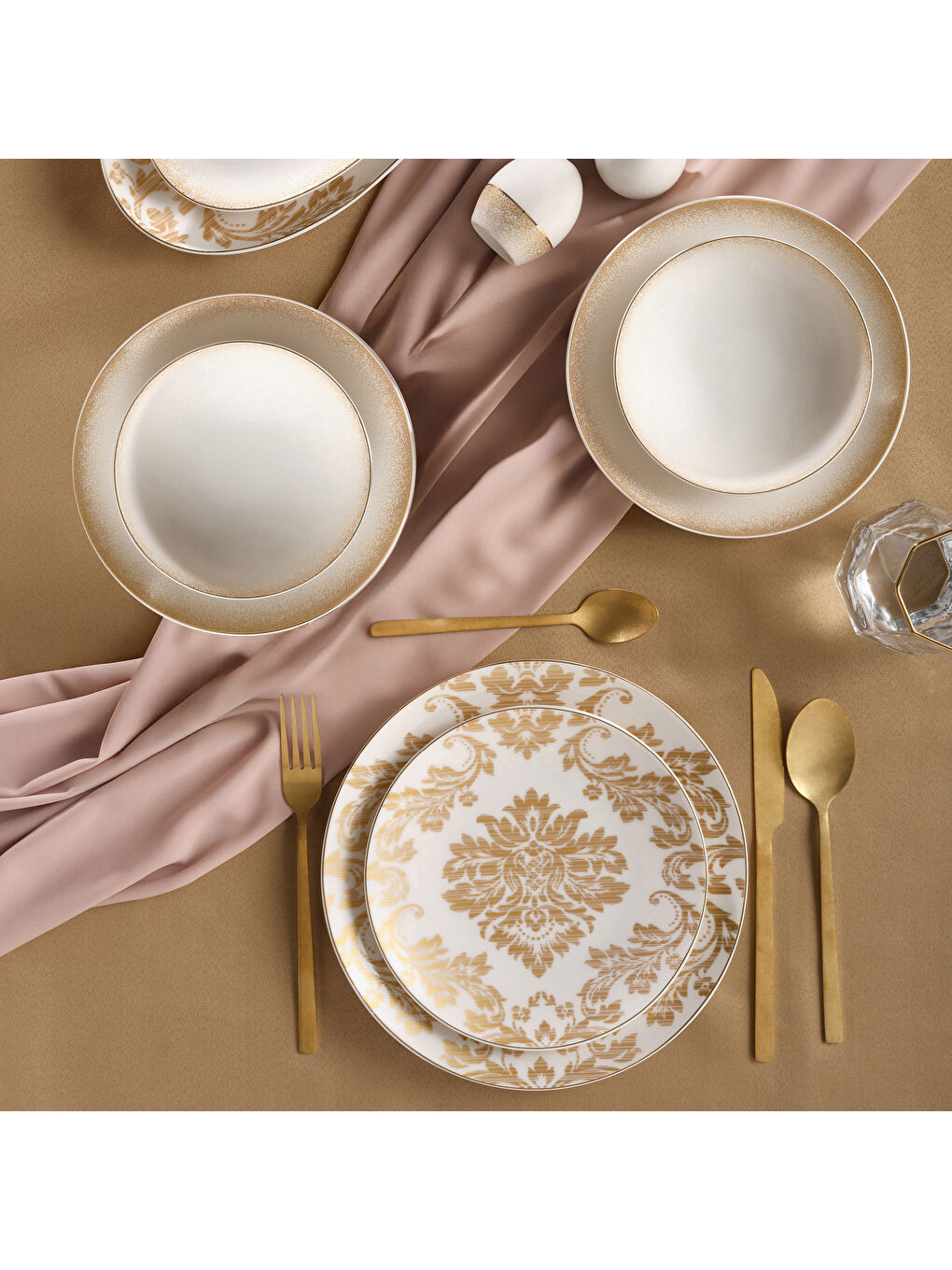 Karışık Camelia 54 Parça 12 Kişilik Yemek Takımı 6585-1