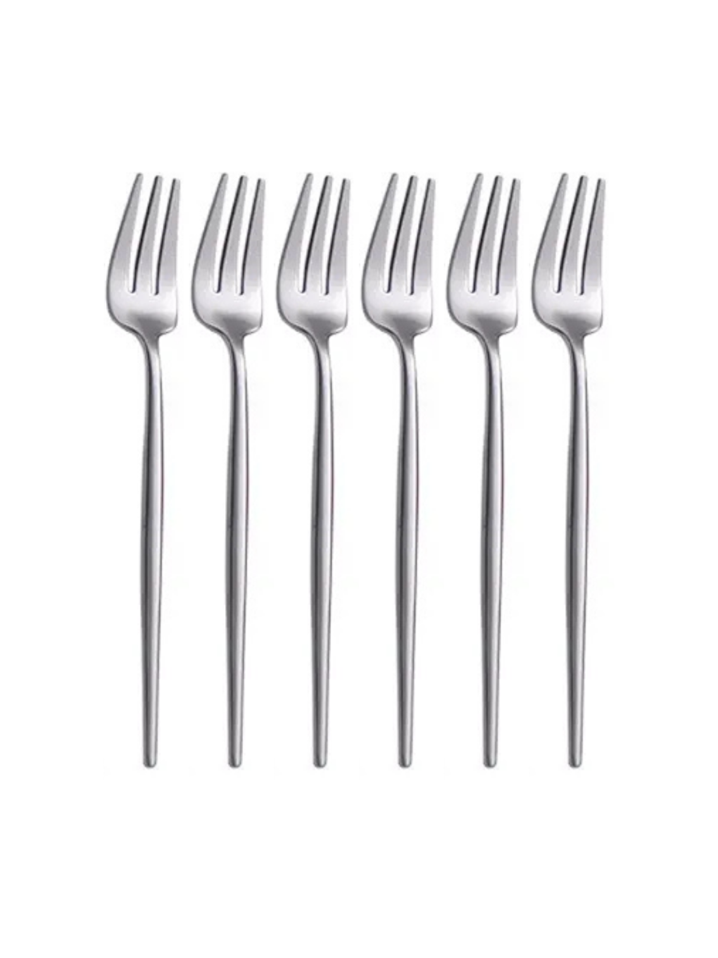 Gri Gümüş Limon Ve Fondü Çatalı, Gümüş 6'lı Çatal Takımı 13 Cm