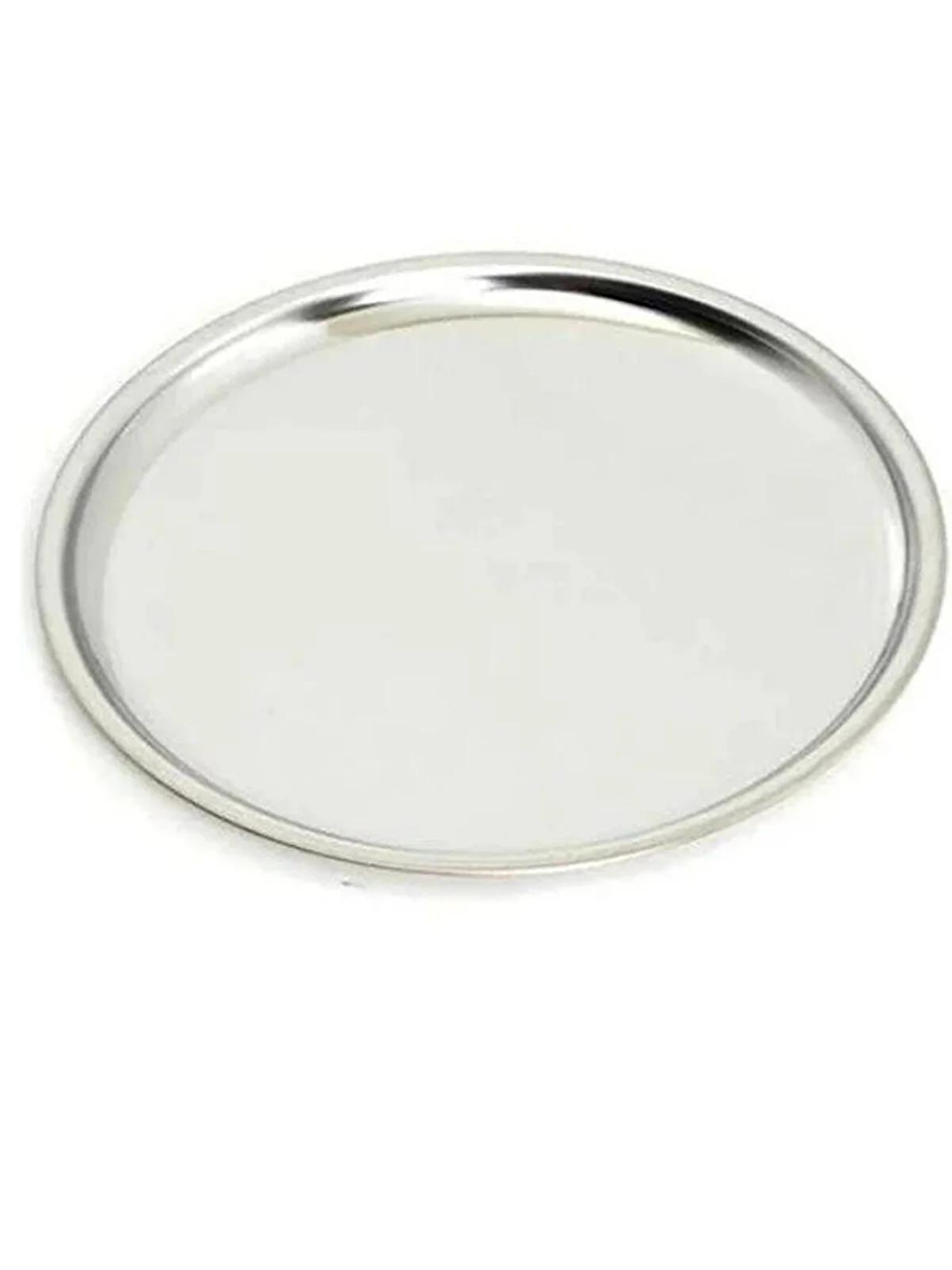 Gri Paslanmaz Çelik 2 Adet 23 cm Yuvarlak Servis Servis Tabağı 2 Adet-3