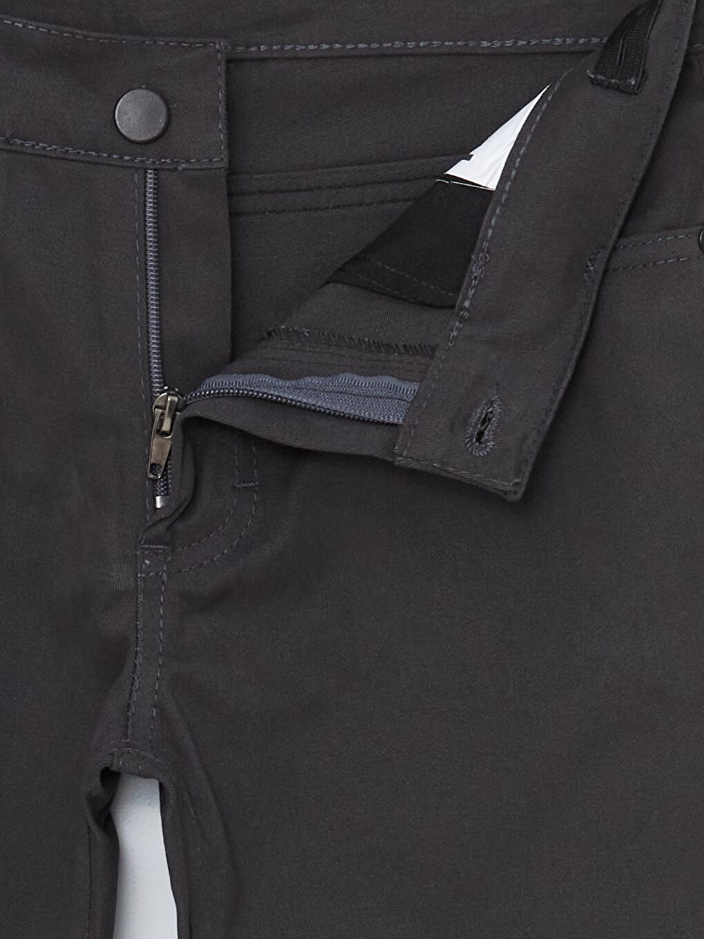 Gri Ayar Lastikli Keten Okul Pantolonu-2