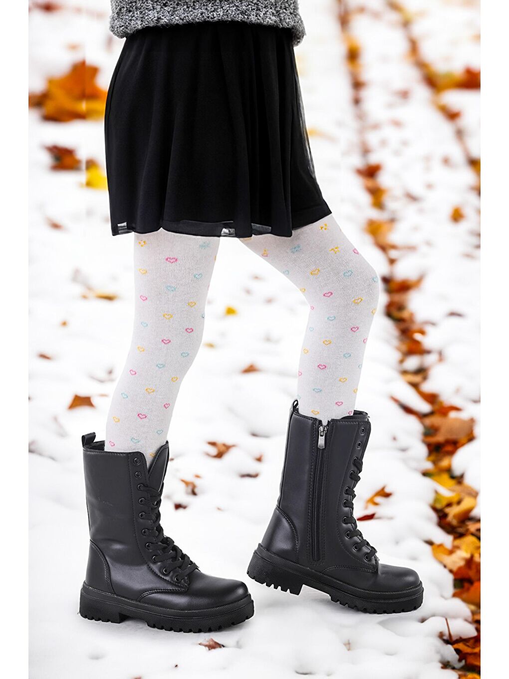 Siyah Cilt Fermuarlı Kız Çocuk Günlük Bot Ayakkabı Twg 7155 Nova