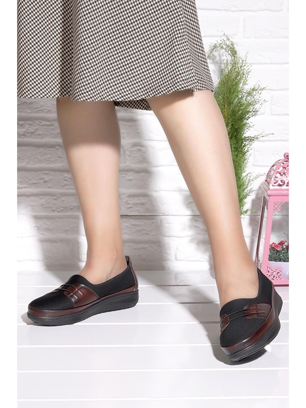 Bordo Büyük Numara Rahat Konfor Özel Topuk Jeli Anne Günlük Ayakkabı P 69-2