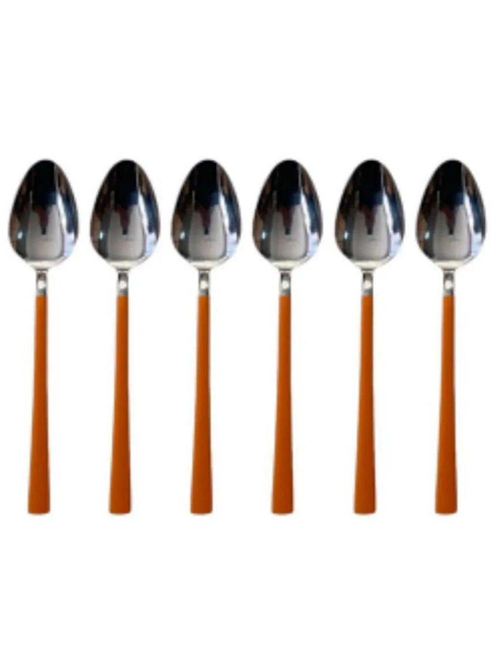 Parlak Gümüş Turuncu Tatlı Çatal ve Kaşık Seti12 Adet Kahvaltı Pasta Tatlı Çatal Kaşık Seti-1