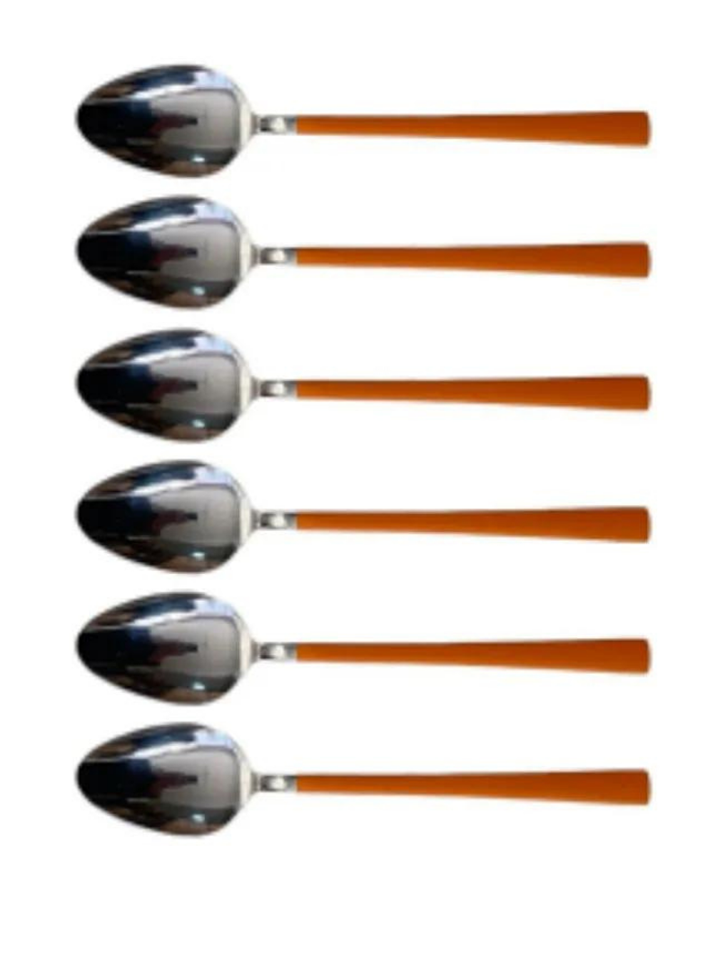 Parlak Gümüş Turuncu Tatlı Çatal ve Kaşık Seti12 Adet Kahvaltı Pasta Tatlı Çatal Kaşık Seti-4