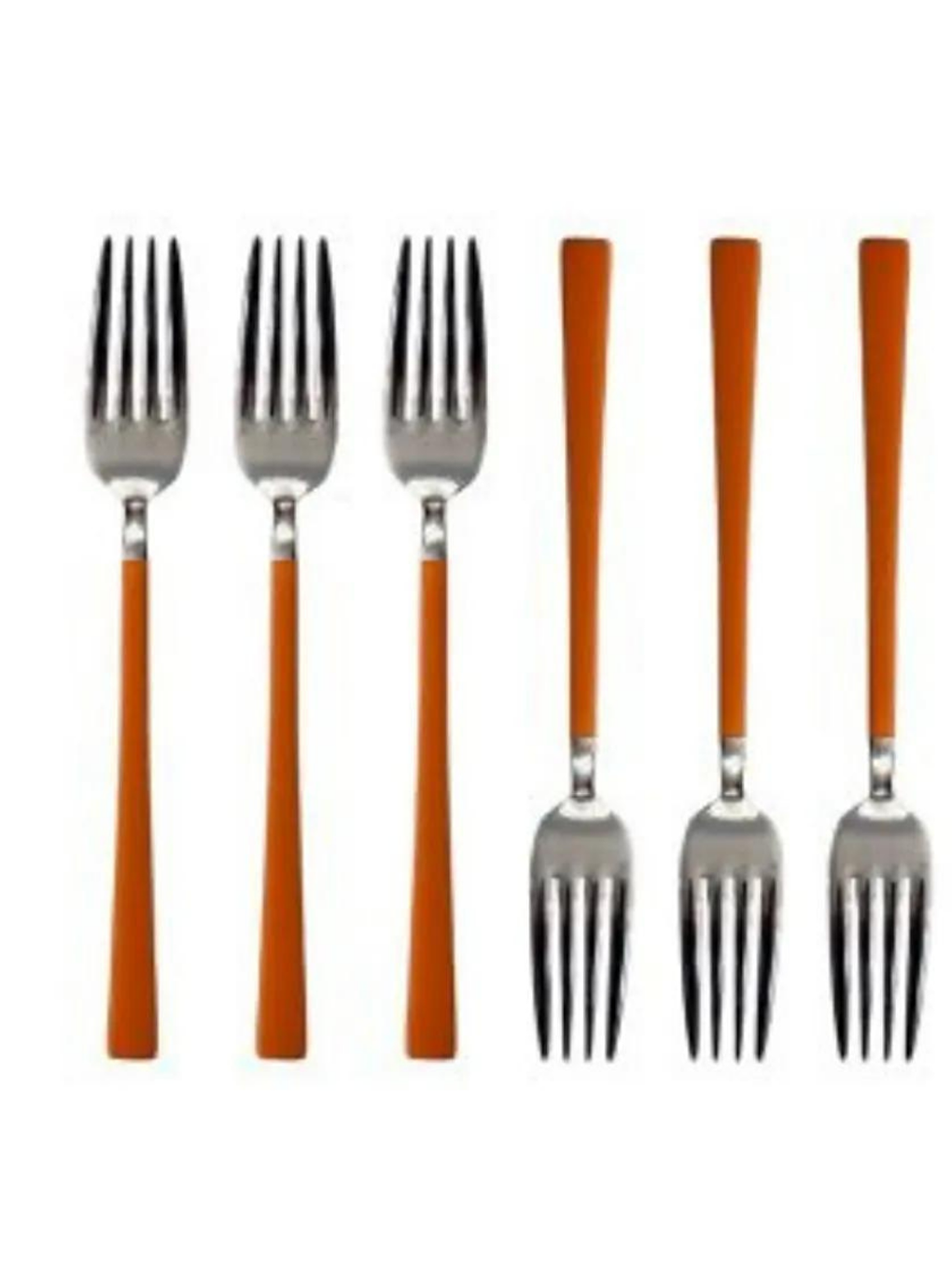 Parlak Gümüş Turuncu Tatlı Çatal ve Kaşık Seti12 Adet Kahvaltı Pasta Tatlı Çatal Kaşık Seti-5