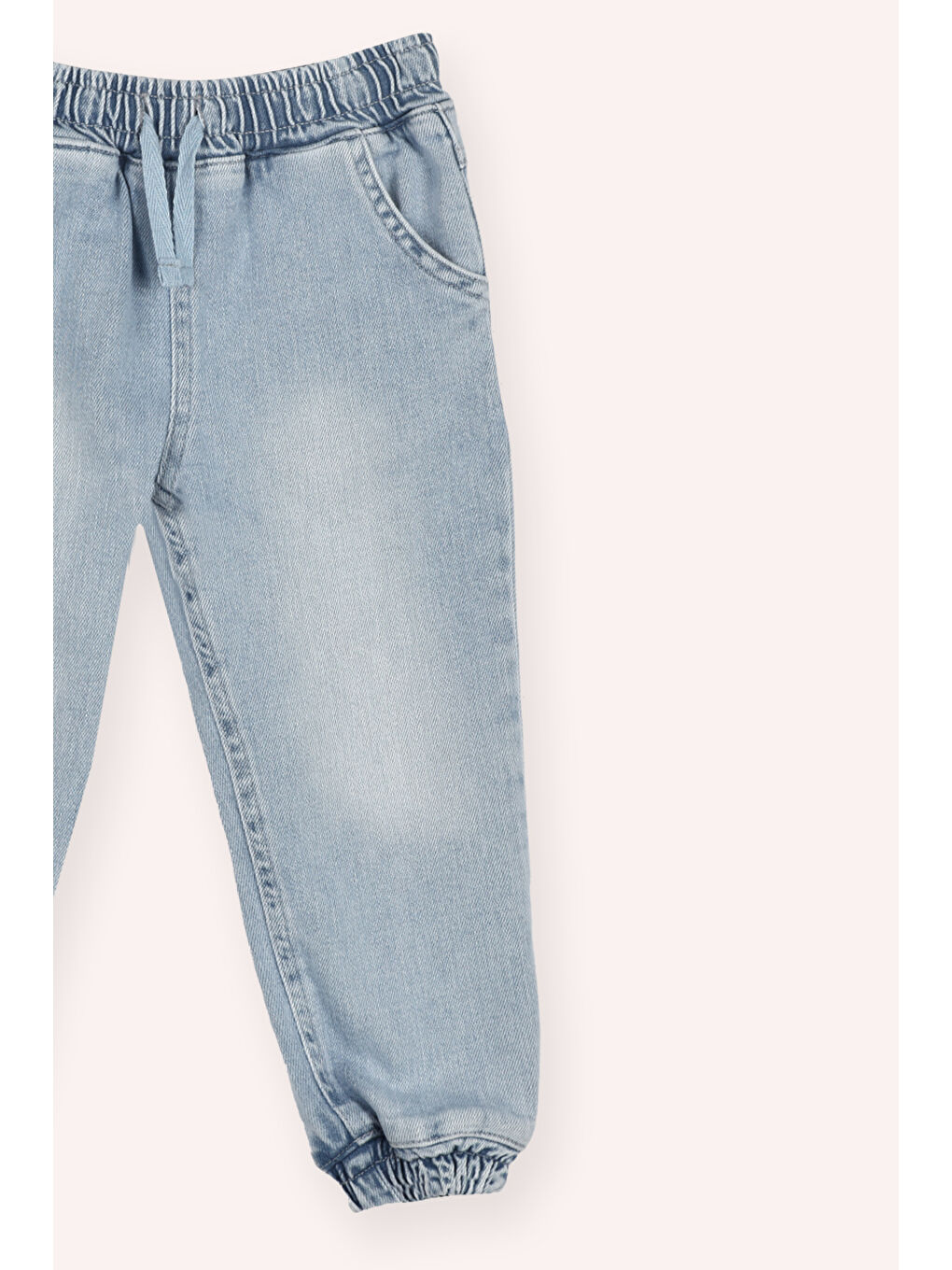 Erkek Bebek Beli Lastikli Lacivert Jean Pantolon-1