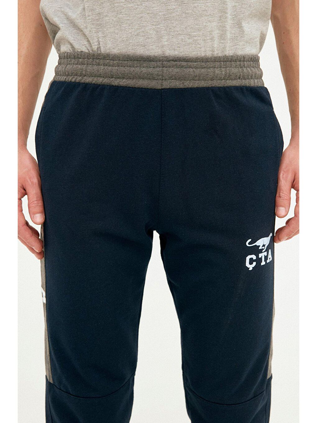Lacivert Çita Baskılı Jogger Eşofman Altı-4