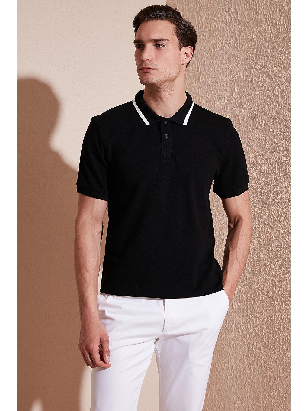 Buratti Siyah % 100 Pamuk Regular Fit Düğmeli Polo T Shirt 59023861 - 2