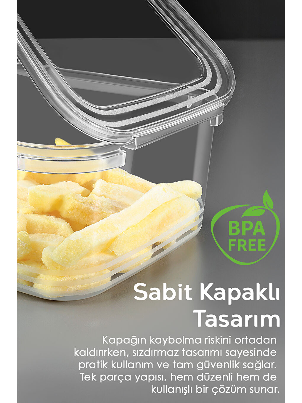 Renksiz 1 Adet Kapaklı Saklama Kabı 2 l-3