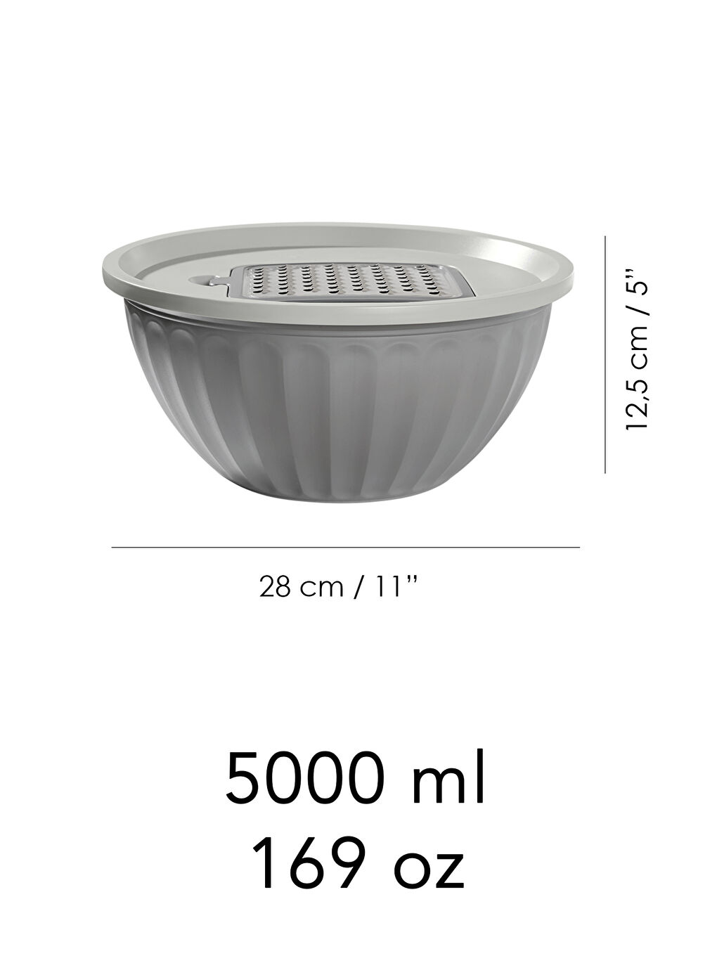 Gri Kapaklı Saklama Kabı 5 l-1