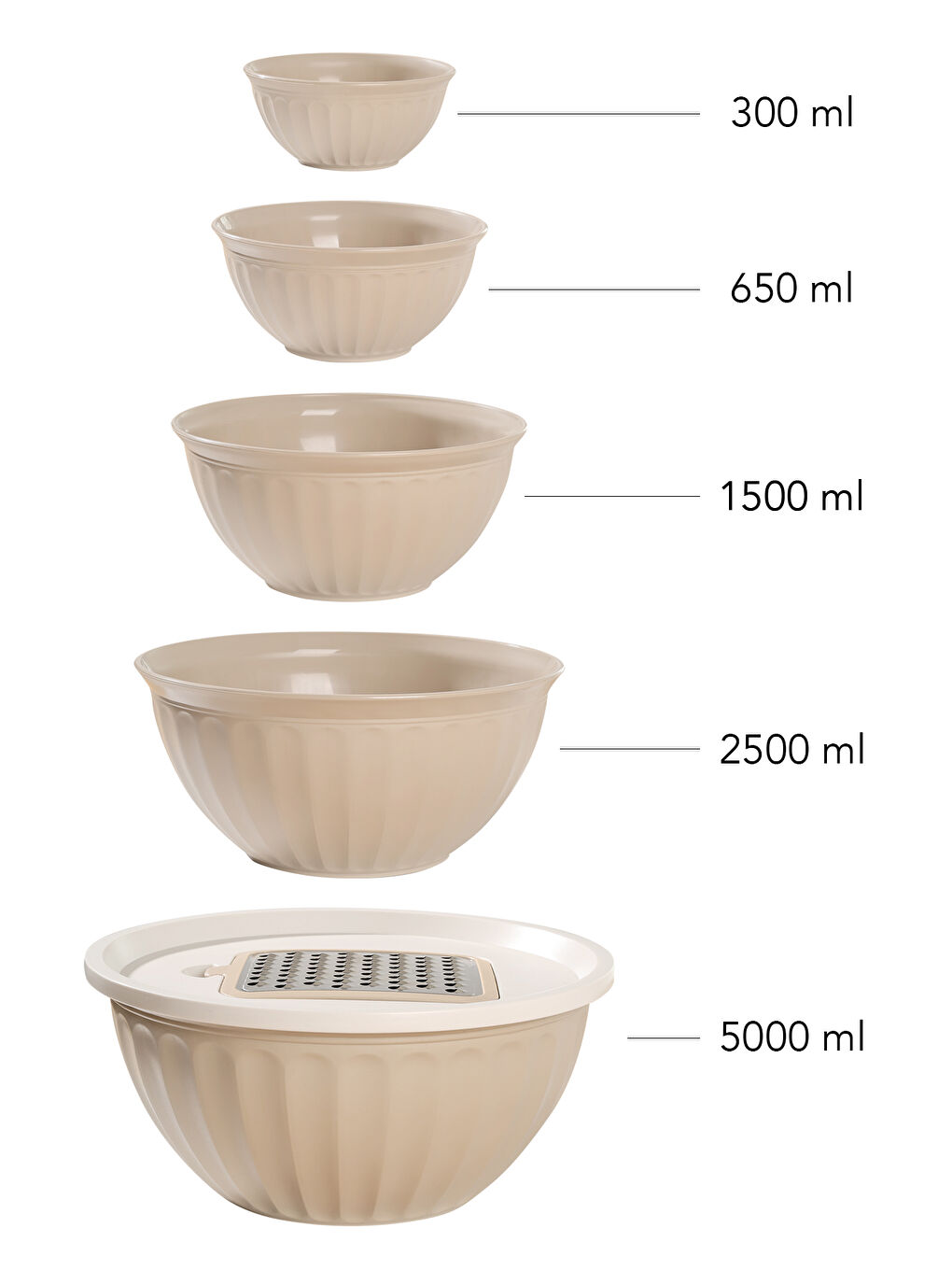 Bej Kapaklı Saklama Kabı-1