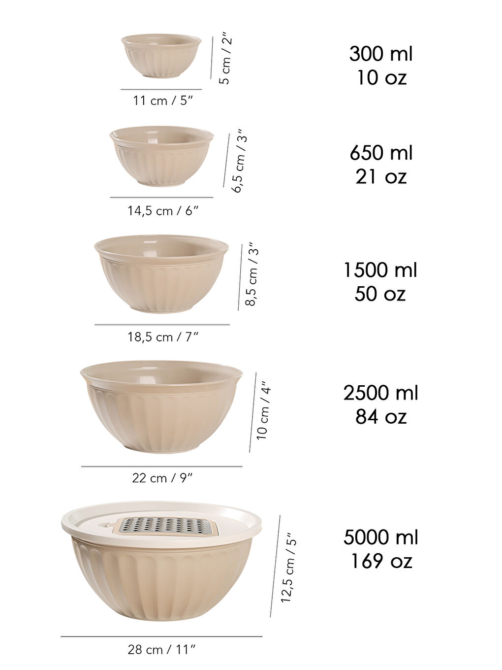 Bej Kapaklı Saklama Kabı-2