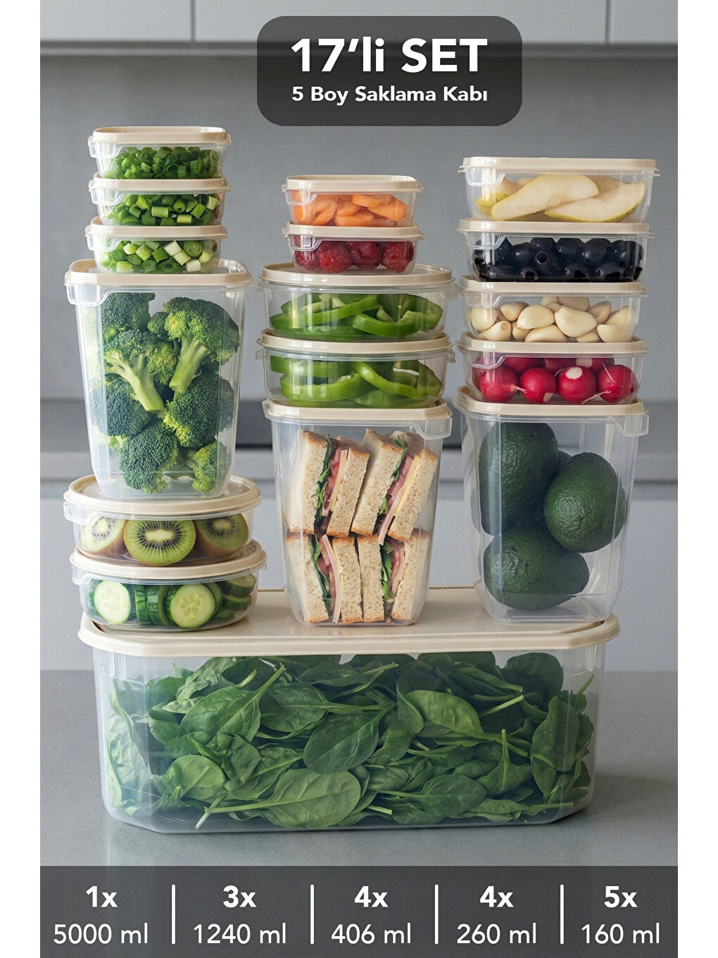 Bej Saklama Kabı Seti