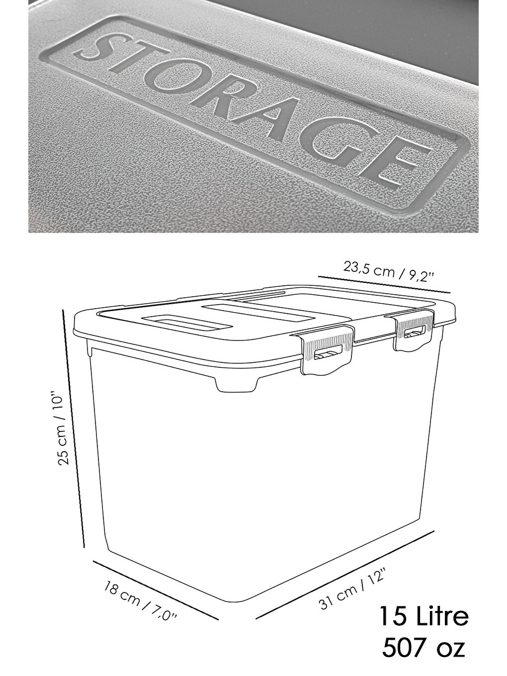 Gri 4'lü Kapaklı Erzak Saklama Kabı 15 l-5