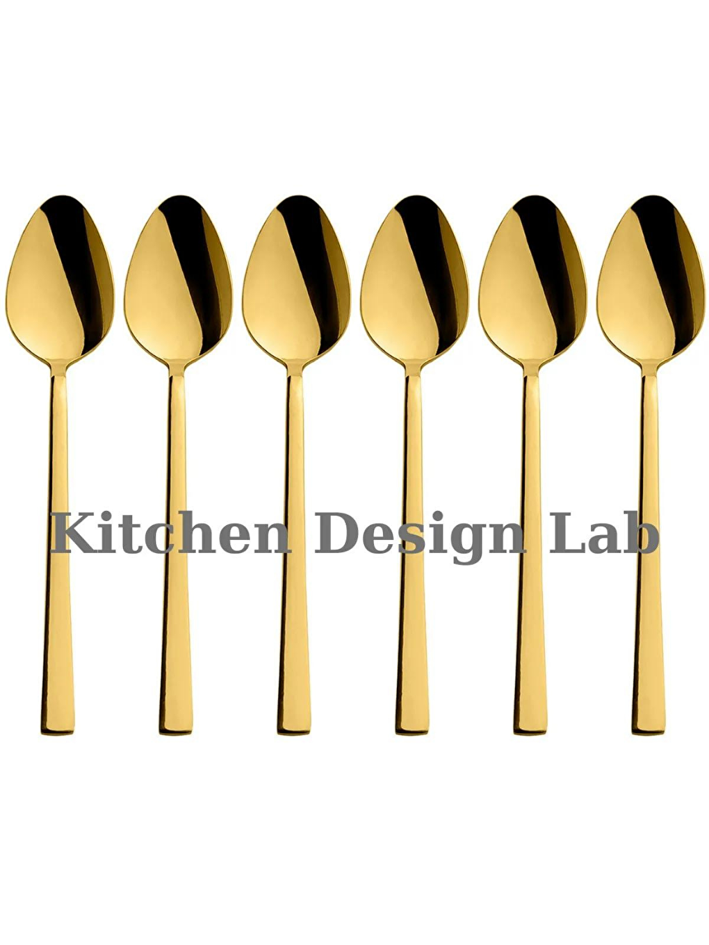 Sarı Gold Parlak Çay Kaşık Seti 6 Adet, Kutulu, 18/10 Paslanmaz Çelik 6 Kişilik Çay Kaşığı Seti-1