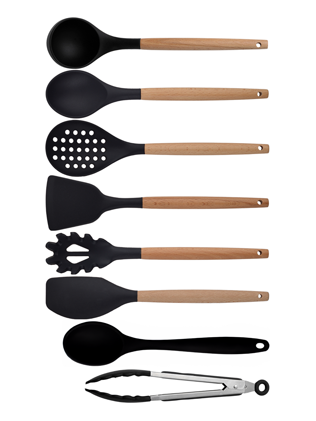 Siyah Bambu Silikon Servis Seti 8'li