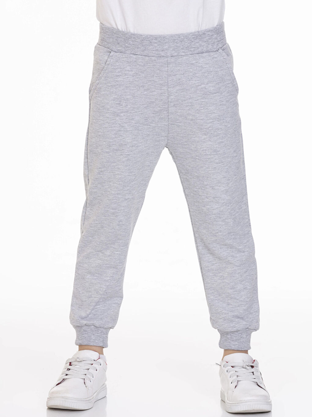 Gri Beli Lastikli Erkek Çocuk Jogger Eşofman Altı 50707-2-1