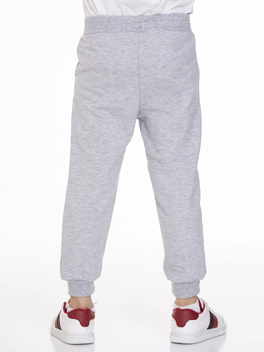 Gri Beli Lastikli Erkek Çocuk Jogger Eşofman Altı 50707-2-3