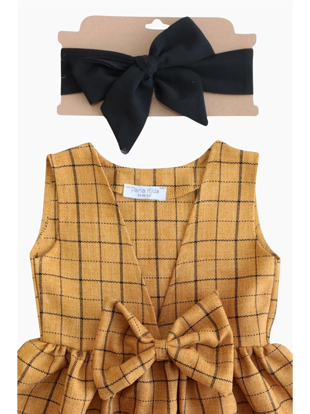 Sarı Kız Bebek Hardal Anna Jile Bandana Takım-5