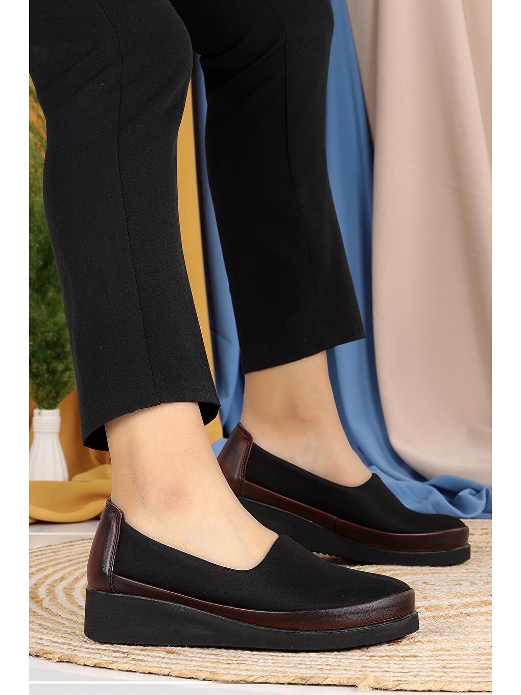 Bordo Rahat Konfor Özel Topuk Jeli Anne Günlük Ayakkabı D 509