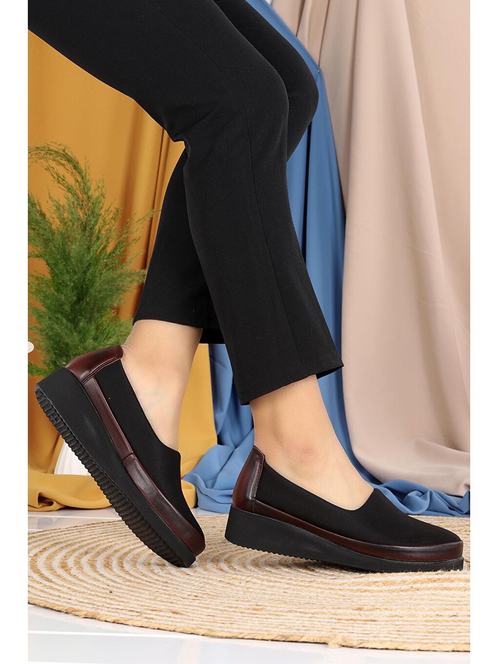 Bordo Rahat Konfor Özel Topuk Jeli Anne Günlük Ayakkabı D 509-1