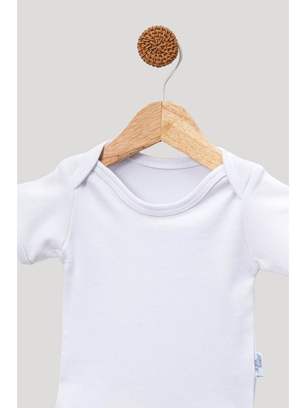 Beyaz 5'li Zıbın Kısa Kollu %100 Pamuk Çıtçıtlı Bebek Body-3