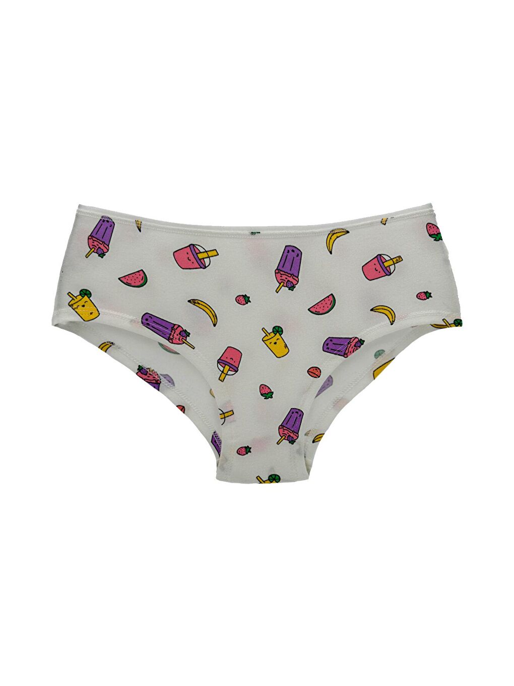 Mavi Pamuklu Desenli ve Baskılı Hipster Kadın Külot 3’lü-2