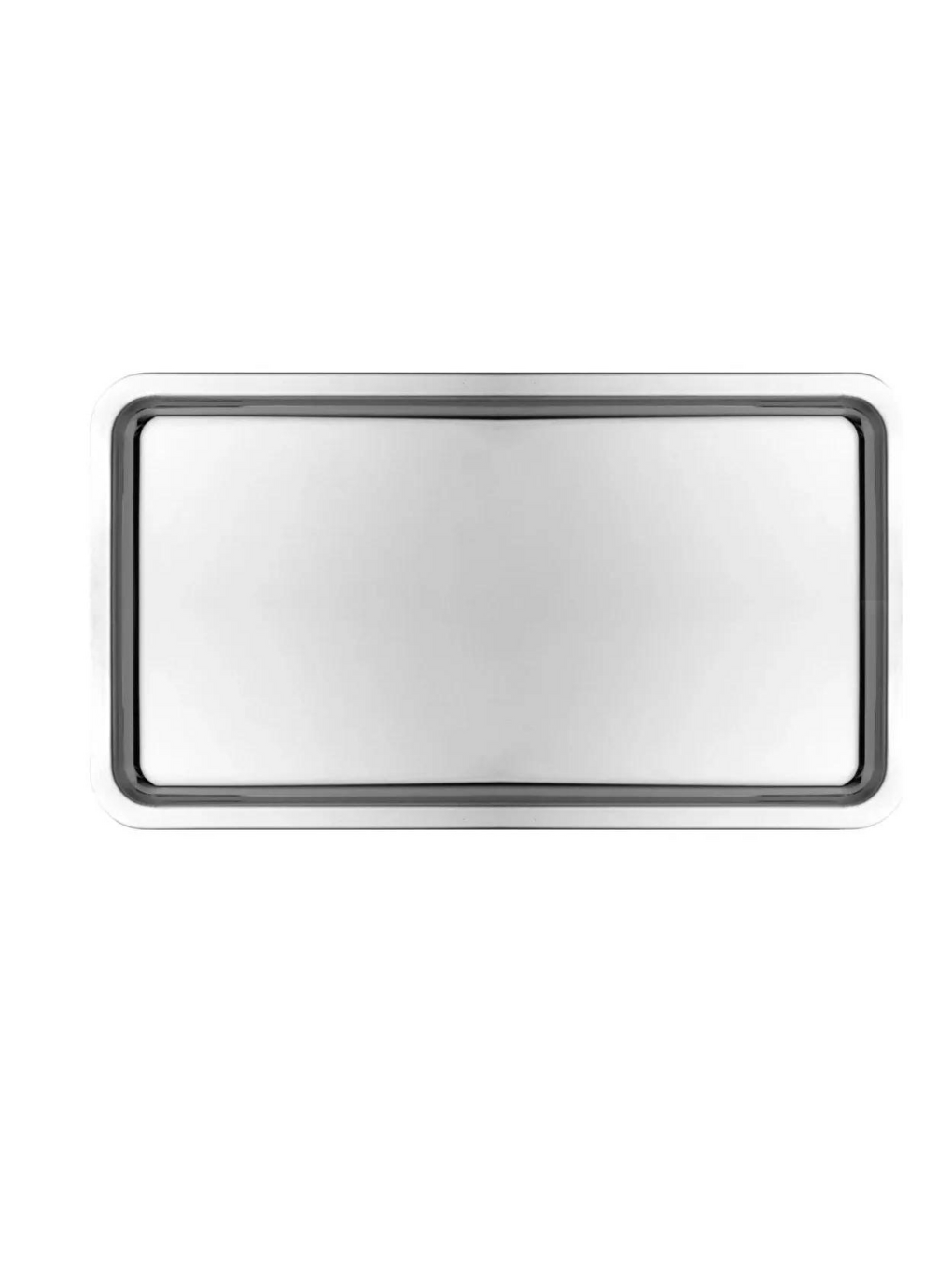 Gri Paslanmaz Çelik Gümüş Renk Dikdörtgen Geniş Metal Düz Sunum Tepsisi 2 Adet-1