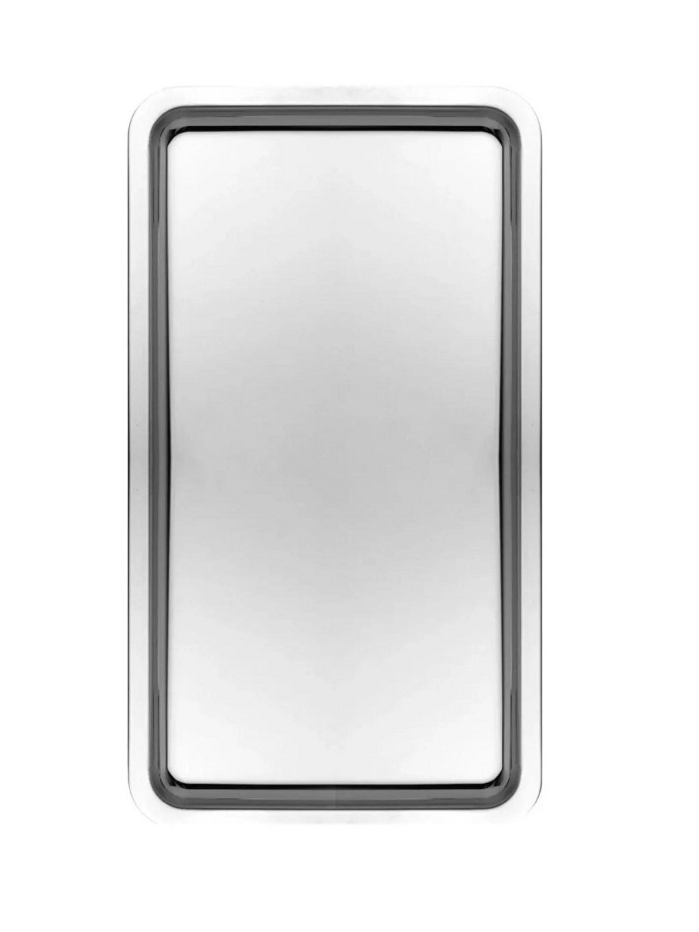 Gri Paslanmaz Çelik Gümüş Renk Dikdörtgen Geniş Metal Düz Sunum Tepsisi 2 Adet-2