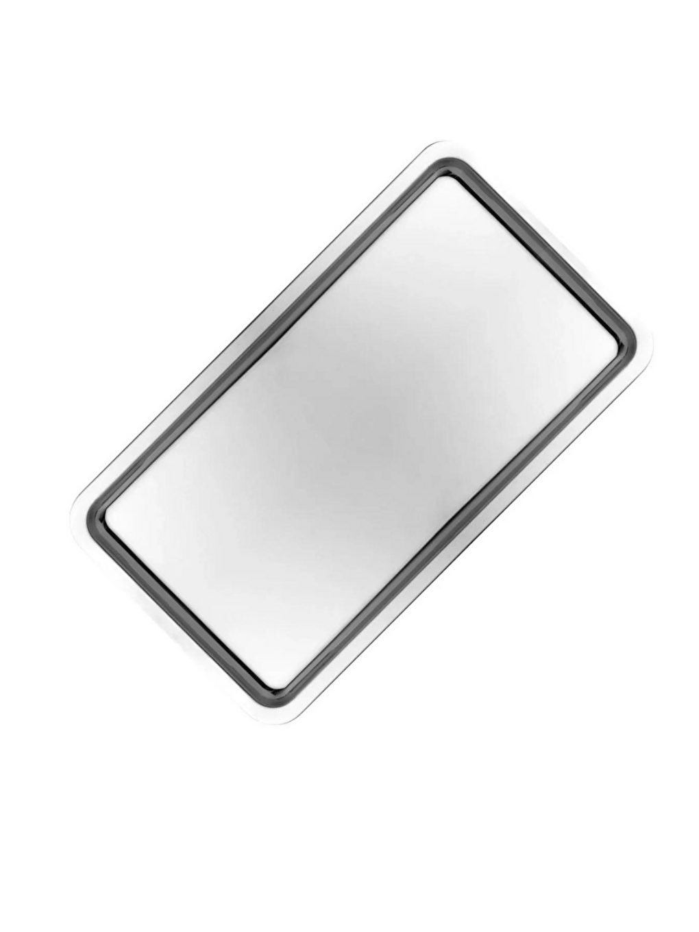 Gri Paslanmaz Çelik Gümüş Renk Dikdörtgen Geniş Metal Düz Sunum Tepsisi 2 Adet-3