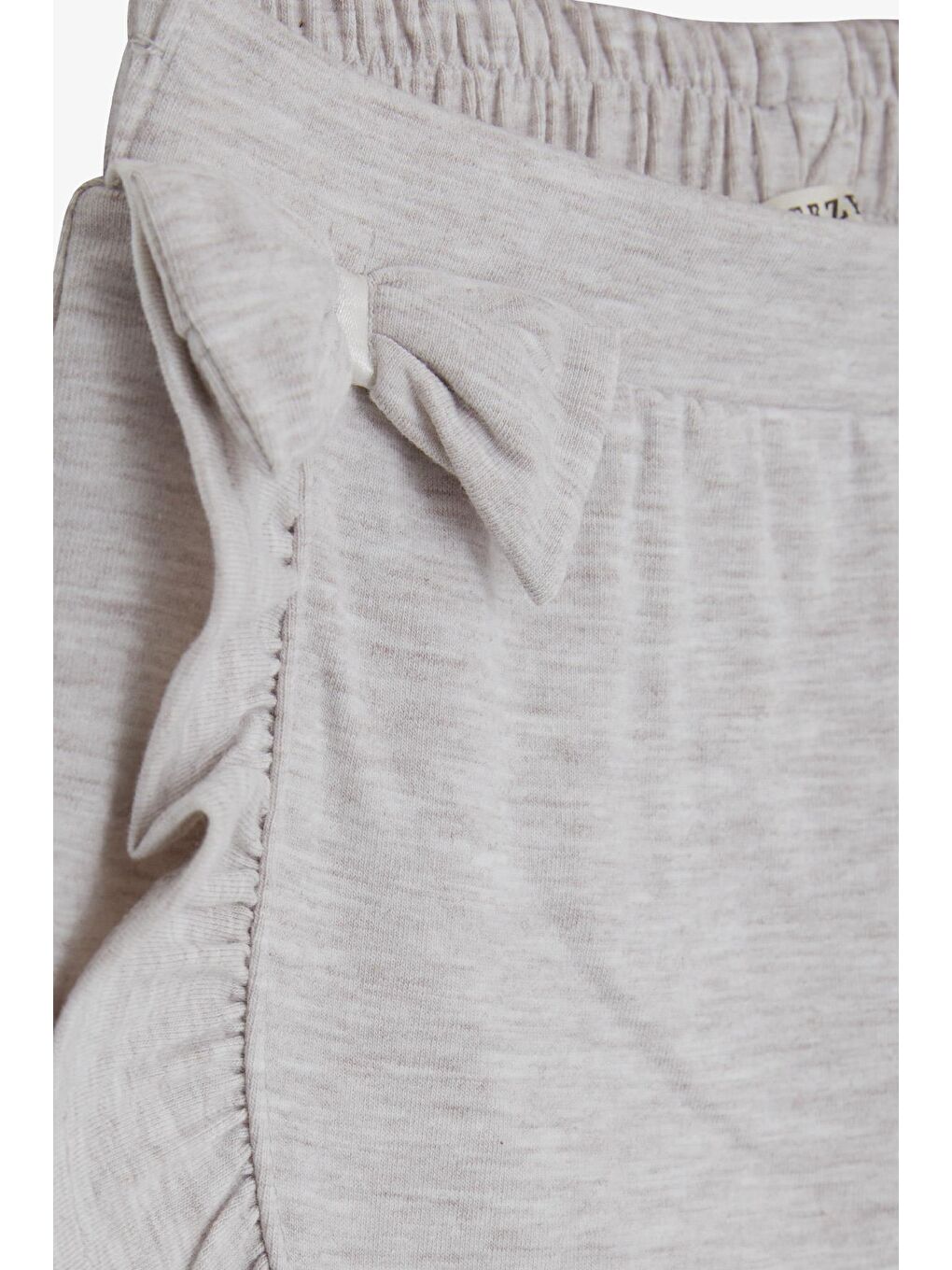 Kız Çocuk Etek Şort Fırfırlı Fiyonklu Bej Melanj (6-10 Yaş)-2