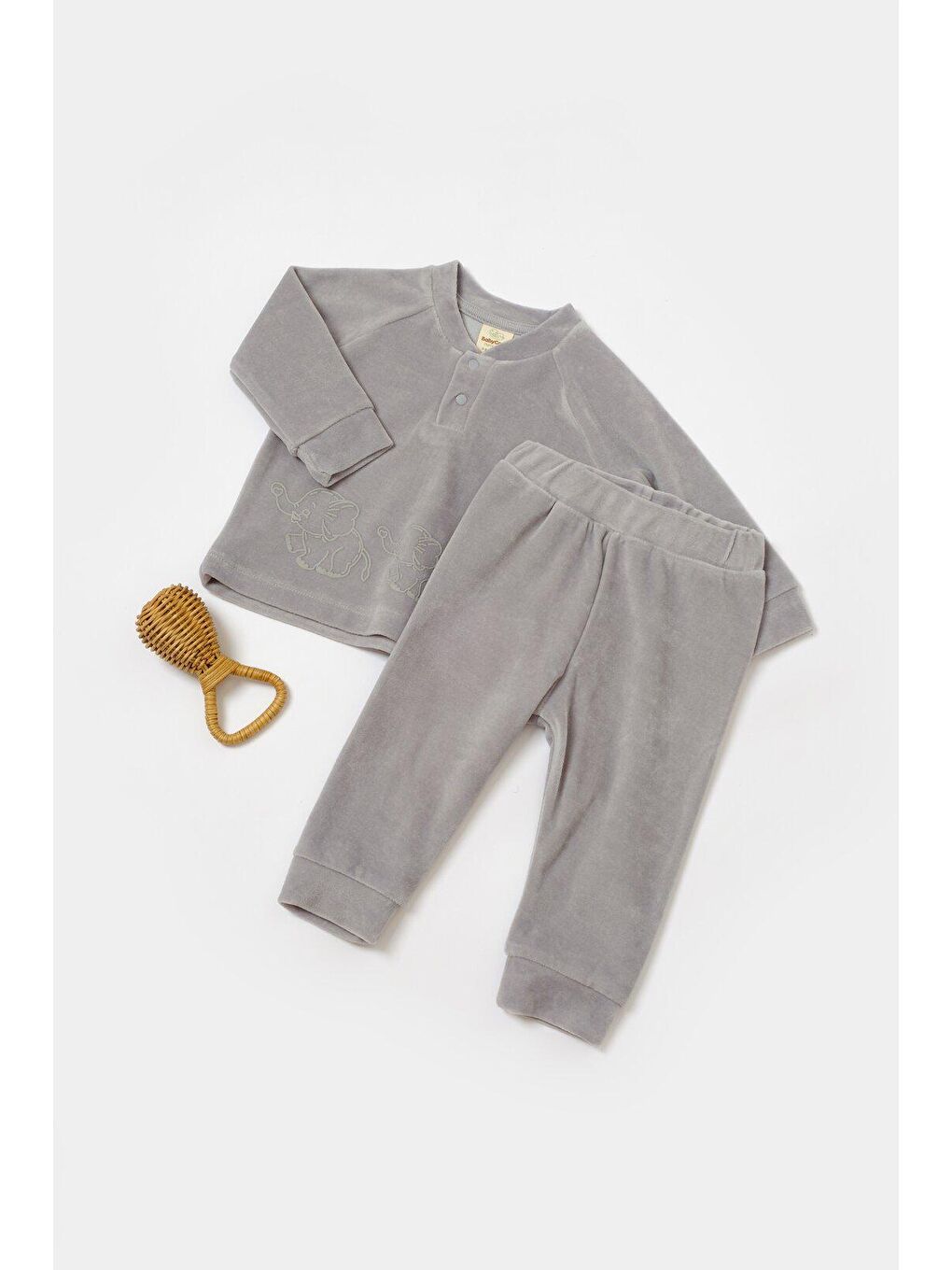 Gri Kadife Alt & Üst Takım