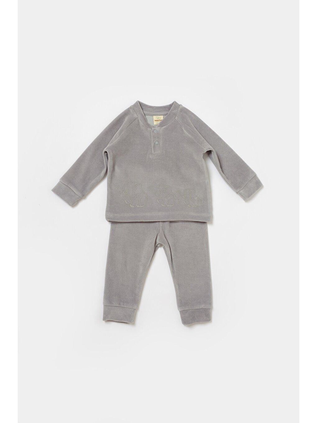 Gri Kadife Alt & Üst Takım-1