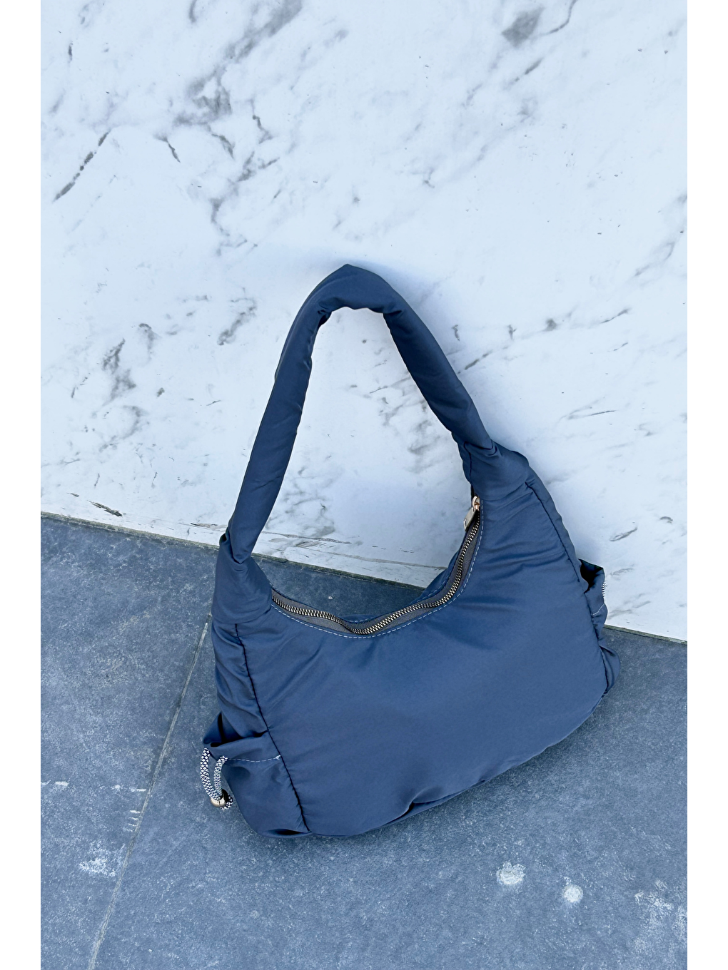 Antrasit Su İtici Özellikli Kumaş Kadın Omuz Çantası ASB001-1