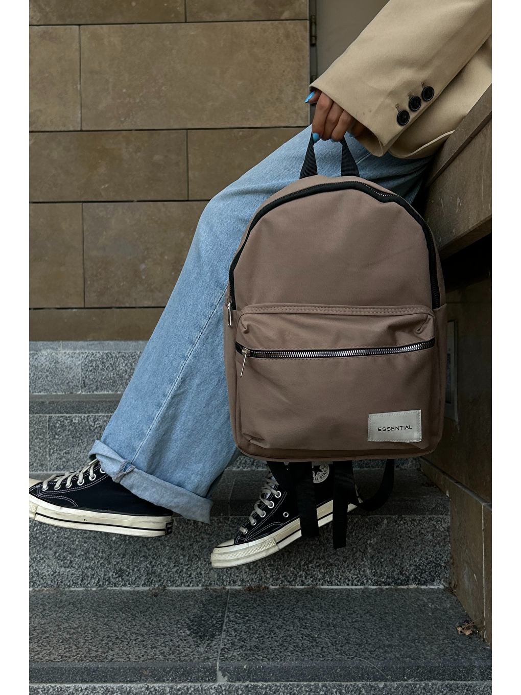 Kahverengi Çok Bölmeli Kadın Sırt Çantası ASC001-2