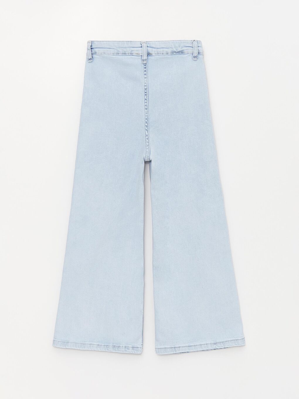 Mavi Kız Çocuk Çiçek Detaylı İspanyol Paça Jean Pantolon-2