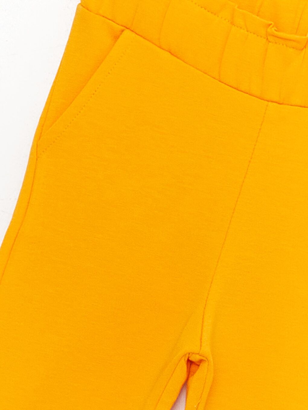 Sarı Kız Çocuk Yırtmaçlı Beli Lastikli Cepli Mevsimlik Eşofman Altı-2