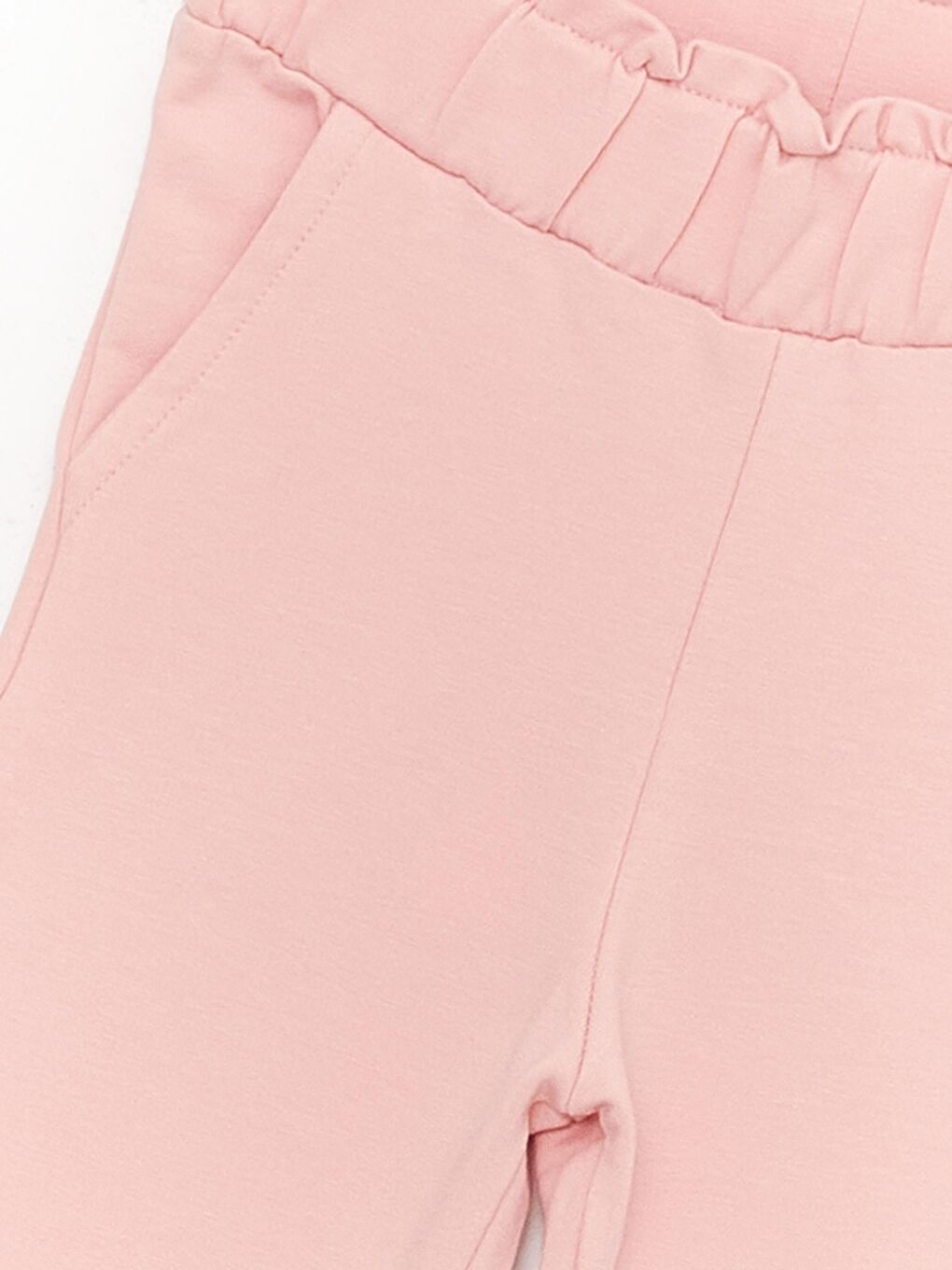 Pembe Kız Çocuk Yırtmaçlı Beli Lastikli Cepli Mevsimlik Eşofman Altı-1