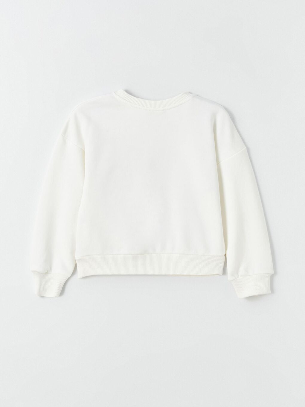 Ekru Kız Çocuk Kelebekli Taşlı Lastikli SweatShirt-3