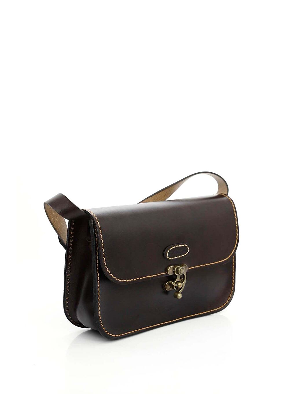 Kahverengi Hakiki Deri El İşçiliği Küçük Boy Kadın Omuz Ve Postacı Çantası K0631-1