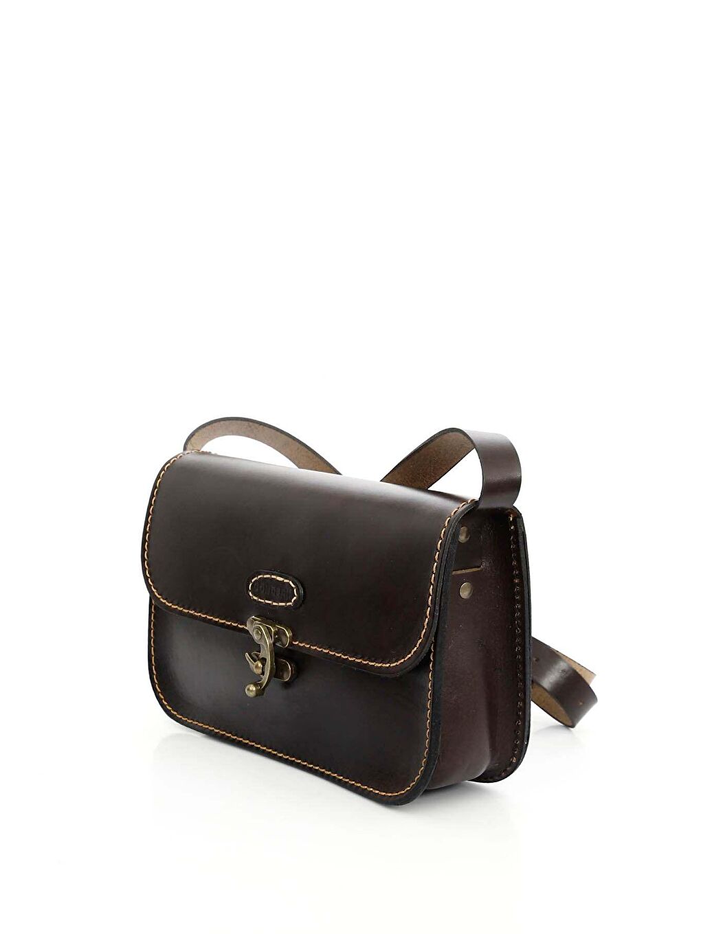 Kahverengi Hakiki Deri El İşçiliği Küçük Boy Kadın Omuz Ve Postacı Çantası K0631-2