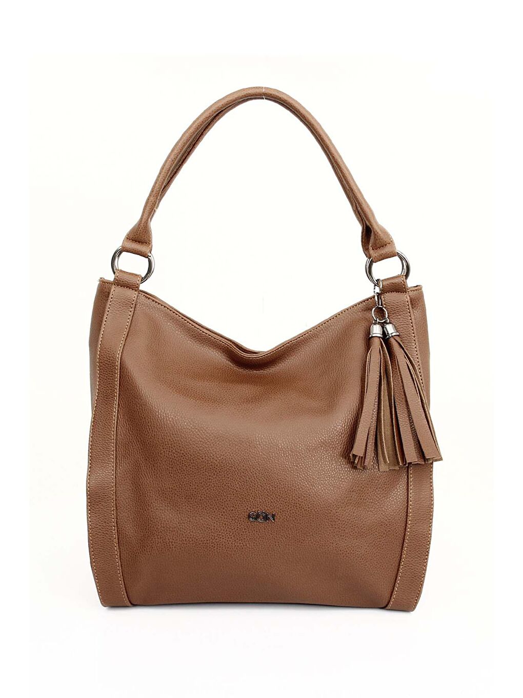 Kahverengi Büyük Boy Kadın Püsküllü Omuz Çantası  B5602