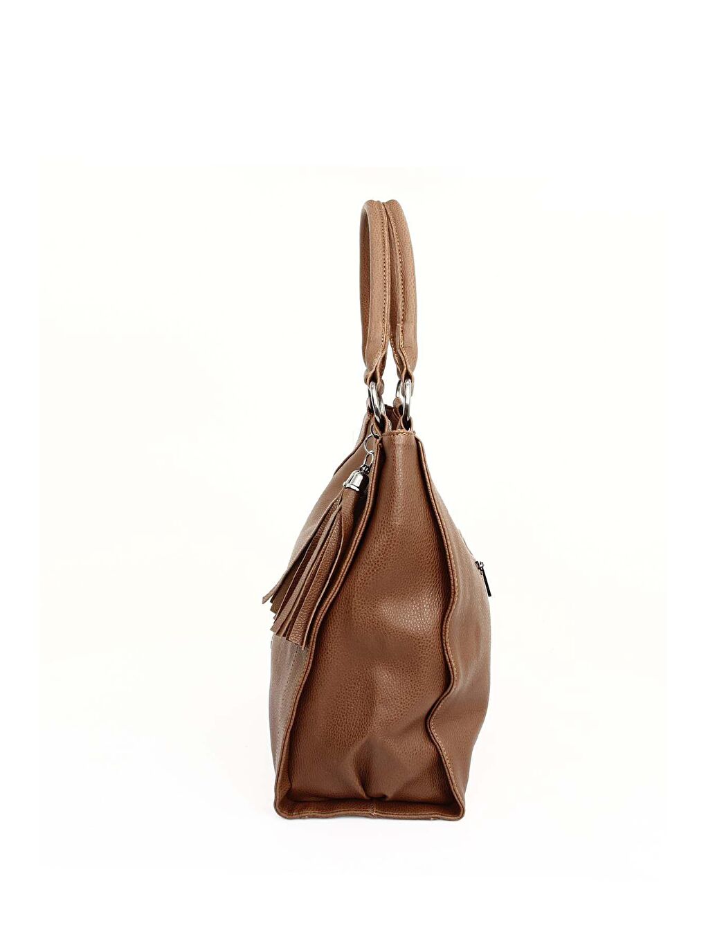 Kahverengi Büyük Boy Kadın Püsküllü Omuz Çantası  B5602-2