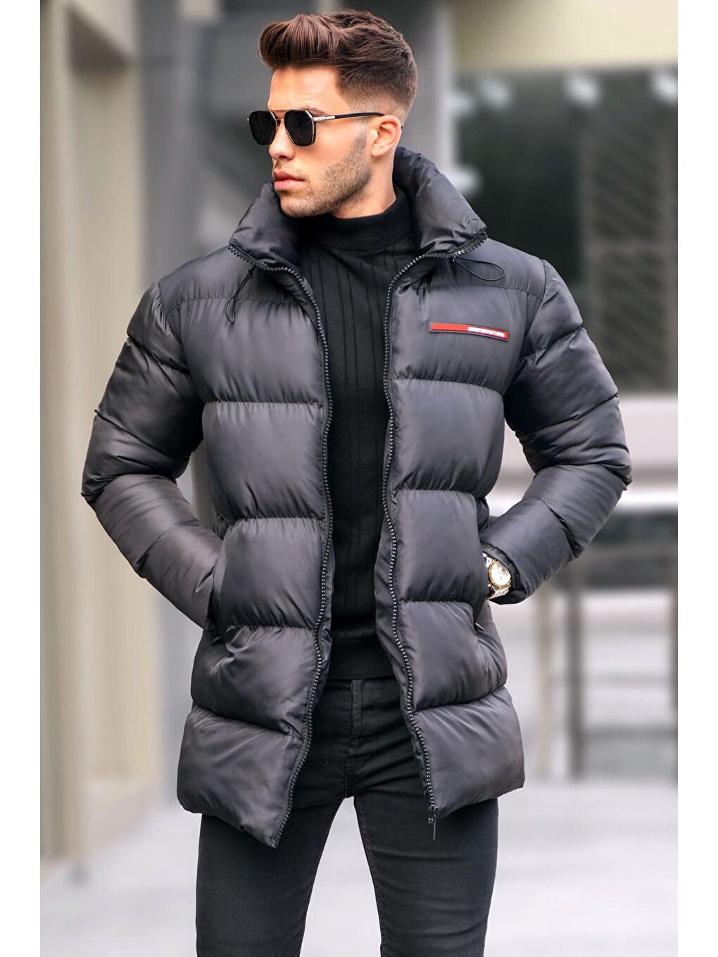 Siyah Basic Şişme Mont 5776