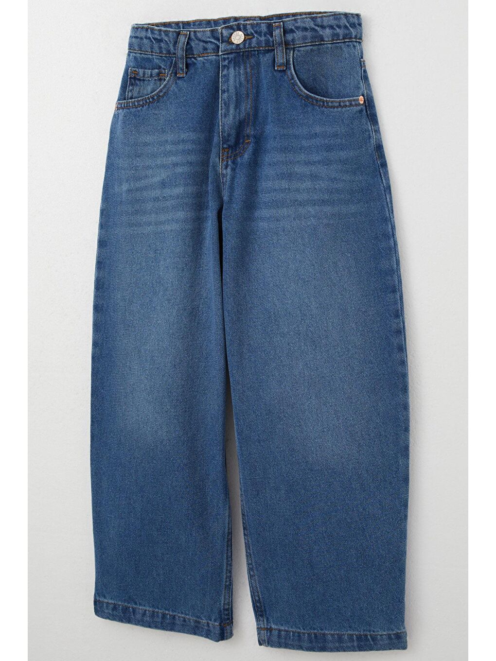 Erkek Çocuk Jean Pantolon Fermuarlı Cepli Mavi (5-9 Yaş)-8