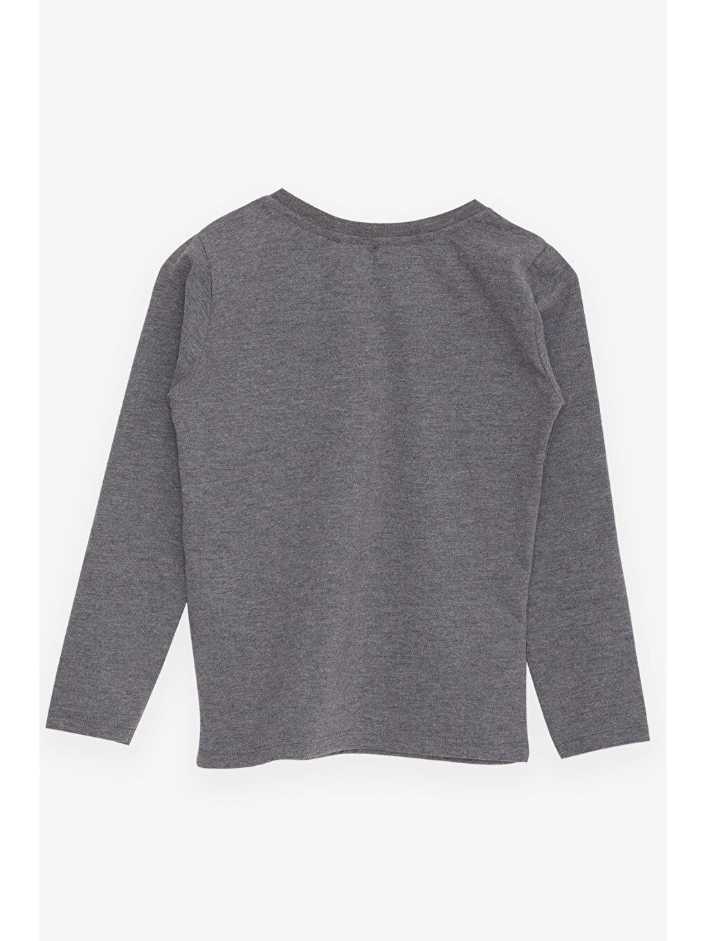 Erkek Çocuk Uzun Kollu Tişört Cepli Fermuarlı Koyu Gri Melanj (5-10 Yaş)-5